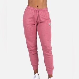 Nike Pink Jogger Sweatpants Cuffs Drawstring Waistband